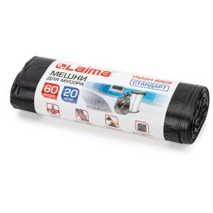 Пакет д/мусора  60л ЛАЙМА 20шт/уп. арт. 60...